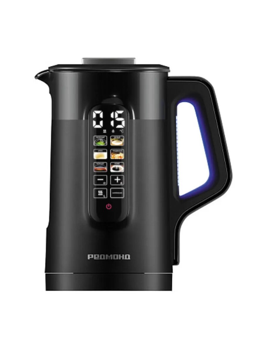 Электрочайник "Редмонд" KG225, черный, стекло, 6 программ заваривания — фото 1