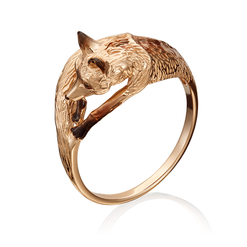 фото Кольцо diamant online, золото, 585 проба, эмаль, размер 18.5, черный