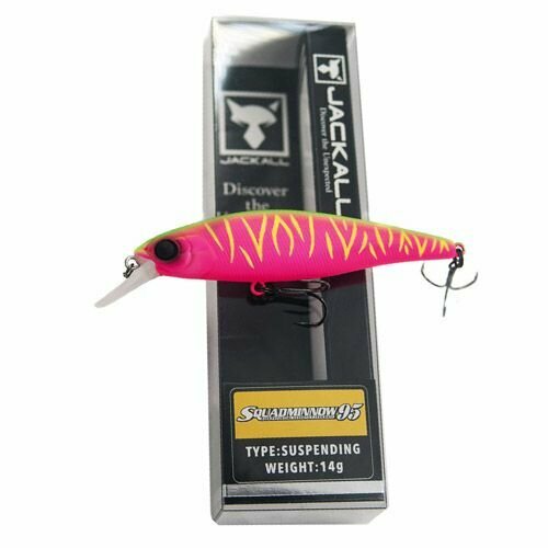 Воблер JACKALL SQUAD MINNOW 95SP 14g цвет DRAGON FRUIT MAT TIGER воблер jackall rv minnow 110sp dragon fruit mat tiger