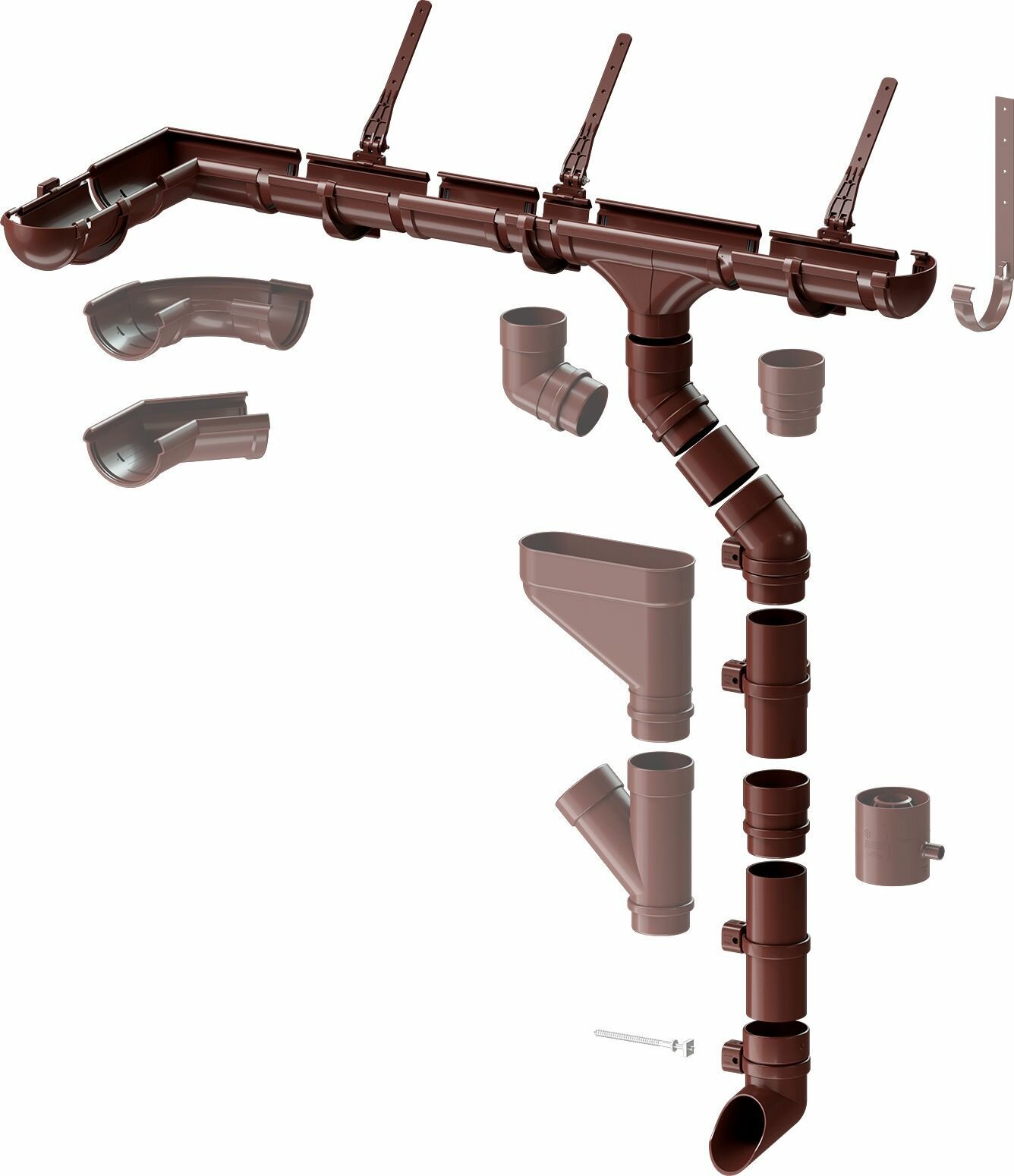 Муфта соединительная Docke LUX, для водосточной системы, цвет шоколад, 2 шт. — фото 1