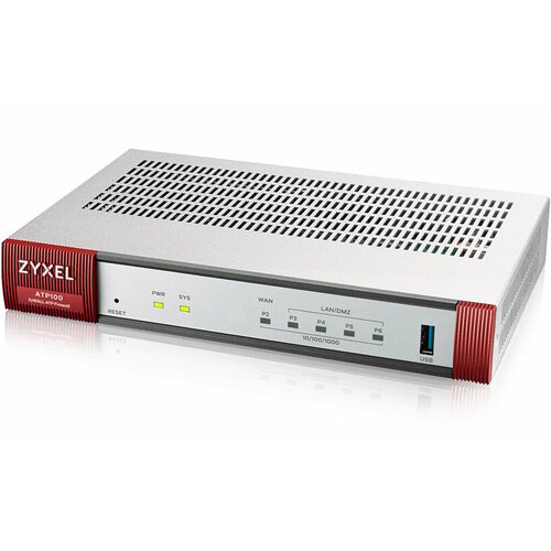 Межсетевой экран Zyxel ATP100, 1xWAN GE, 1xOPT GE (LAN/WAN), 3xLAN/DMZ GE, 1xUSB3.0, AP Controller (8/24), NebulaFlex Pro, с подпиской Gold на 1 год (