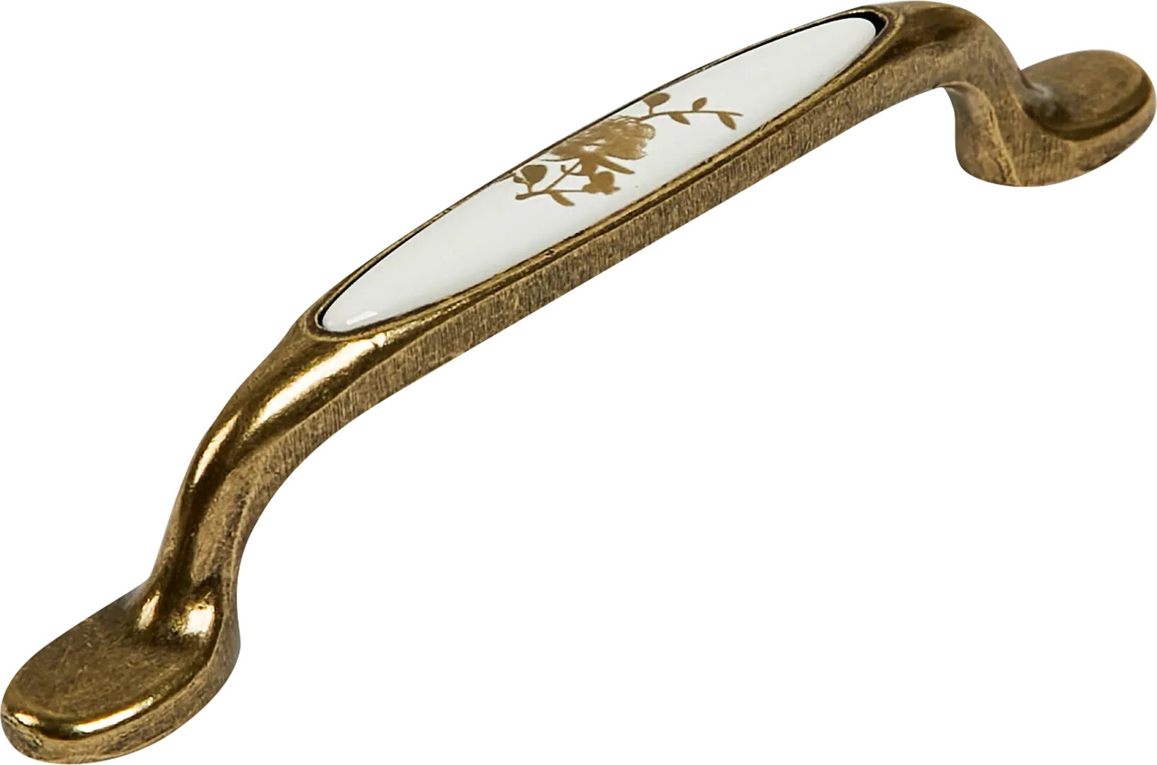 Ручка-скоба мебельная 7402 96 мм, цвет античная бронза