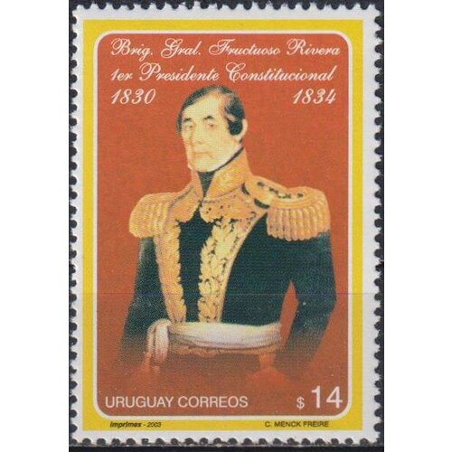 Почтовые марки Уругвай 2003г. 150 лет со дня смерти генерала Фрутуосо Риверы Военные MNH