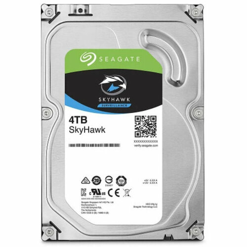 Жесткий диск 4TB Seagate SkyHawk ST4000VX005 Serial ATA III 5900 rpm 64mb для видеонаблюдения 1041900₽