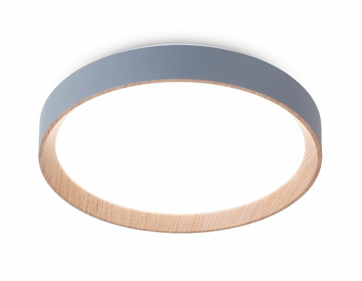 Потолочный светодиодный светильник с пультом Ambrella Light Design FZ1320 GR/LWD серый/светлое дерево IP20 41W D390*70 (ПДУ ИК)