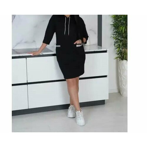 фото Платье иса-текс, размер 48, черный