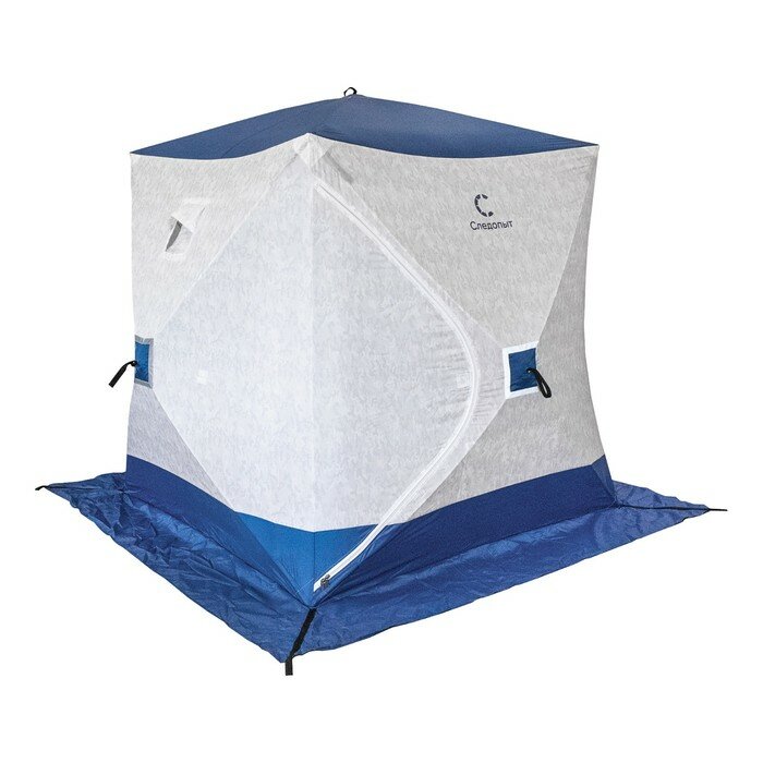 Палатка зимняя куб следопыт 1.8 х 1.8 м, ткань Oxford, цвет сине-белый с принтом