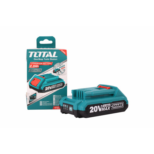 Аккумулятор литий-ионный TOTAL 20 Вольт 2Ач Li-ion универсальный для инструментов Тотал аккумуляторная батарея 3140₽