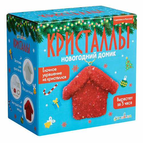 PRO. Химия Набор для экспериментов Фигурный кристалл Новогодний домик A132