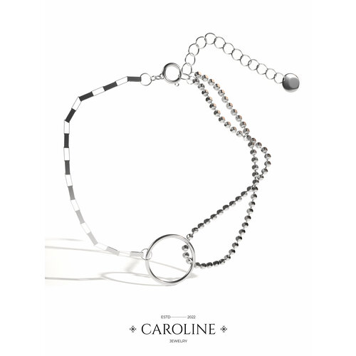 фото Браслет-цепочка caroline jewelry, размер 18 см., серебряный