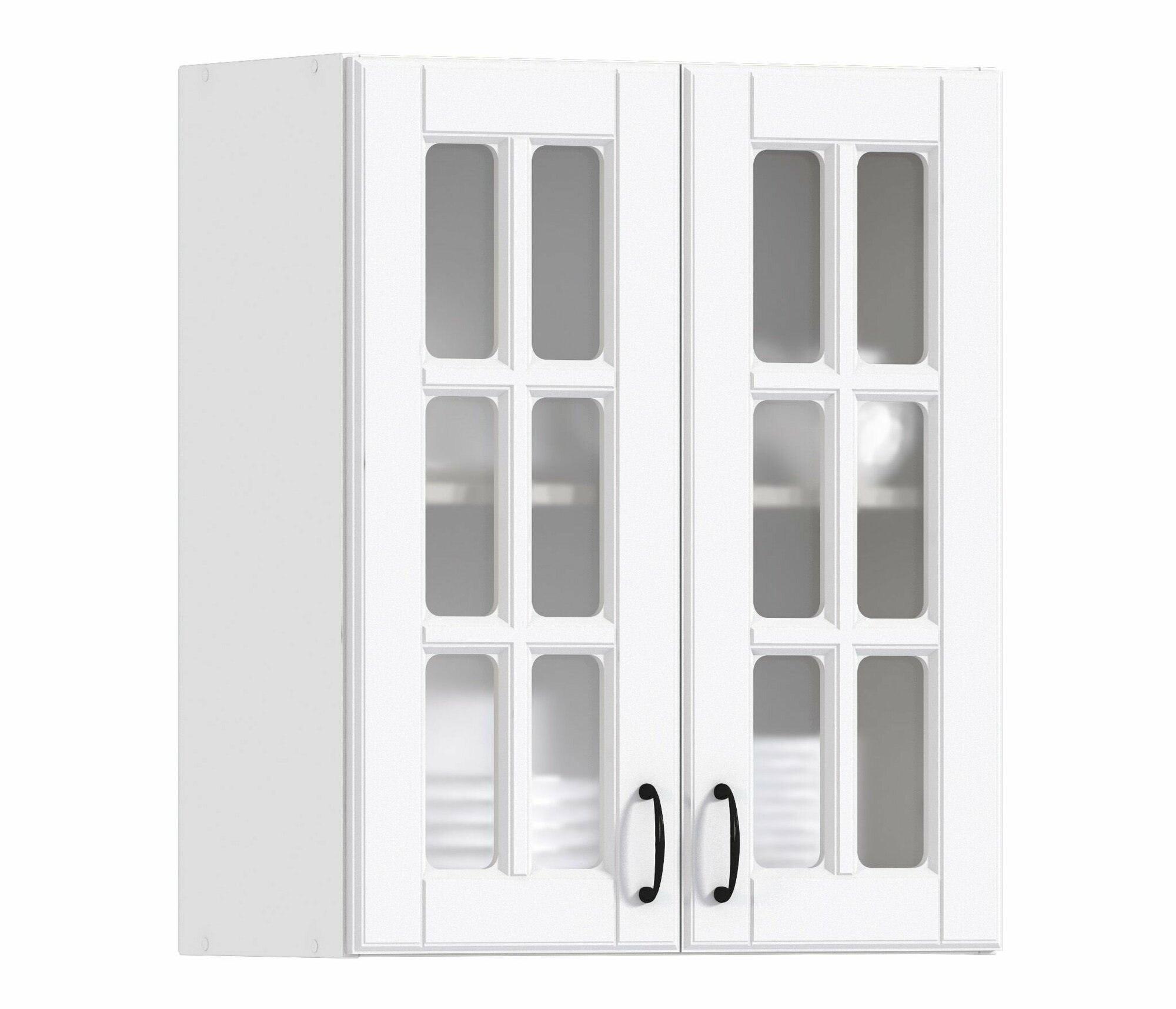 Кухонный модуль навесной шкаф столплит Регина РП-40 со стеклом Белый/Белый матовый 40х72х28 см