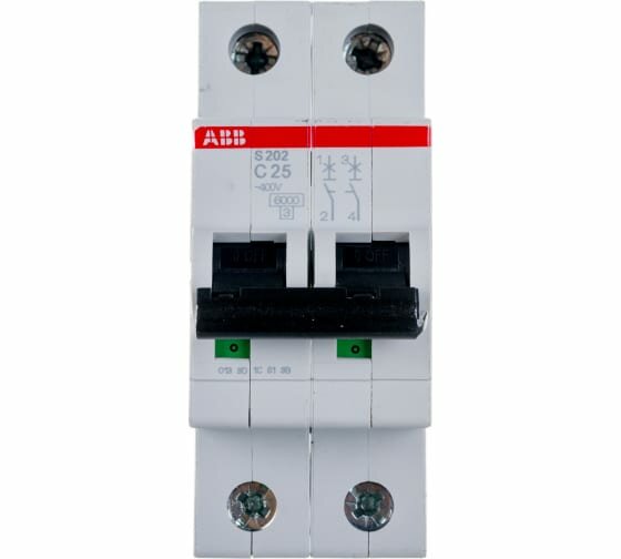 Автоматический выключатель ABB STOS202, 2 полюса, номинальный ток 25 A — фото 1