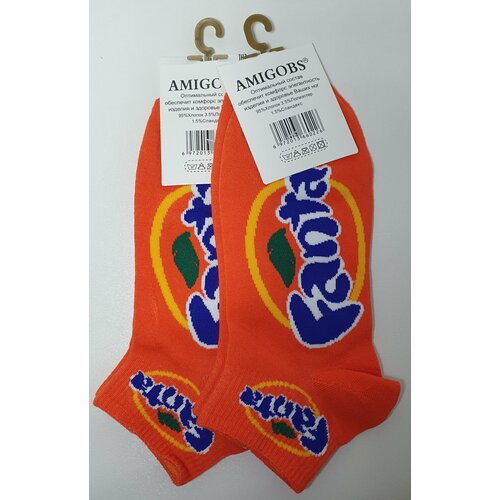 Носки Amigobs, 2 пары, размер 36-41, оранжевый женские короткие носочки черного цвета размер 36 41 комплект 4 пары