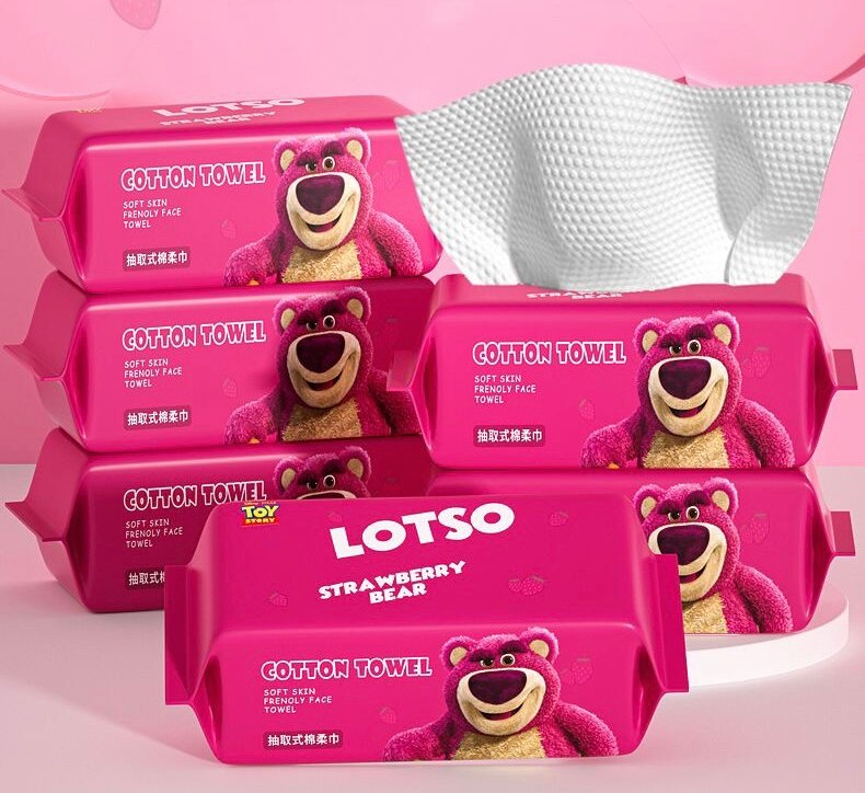 Изображение Косметические одноразовые полотенца для рук и лица хлопковые Lotso