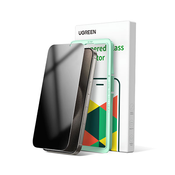 Защитная пленка на экран UGREEN SP409 (25622) Privacy Screen Tempered Protective Film For iPhone15 Pro 6.1 inch 2.5D 1 шт. Цвет: прозрачный