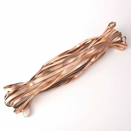 Шнур из глянцевого кожзама 5 мм розовое золото 5 м