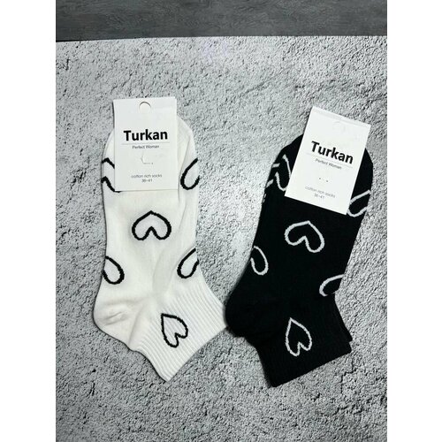 фото Носки , размер 36-41, белый, черный нет бренда