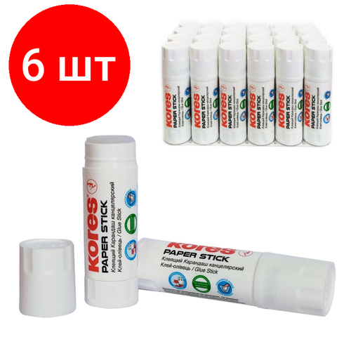 Комплект 6 штук, Клей-карандаш 15г KORES Paper Stick комплект 7 штук клей карандаш 10г kores paper stick 17103