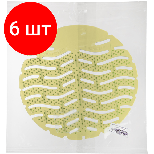Комплект 6 штук, Дезодоратор листовой для писсуаров NV, лимон