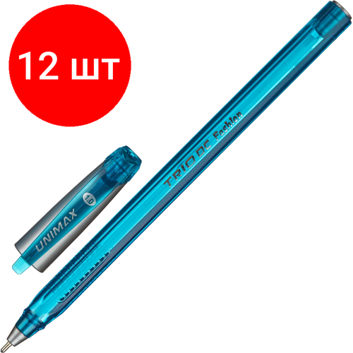 Комплект 12 штук, Ручка шариковая неавтомат. Unomax/Unimax TrioDC Fashion, масл,1мм, гол