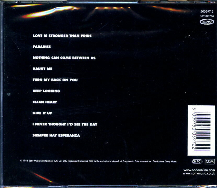 Компакт-диски, Epic, SADE - Stronger Than Pride (CD) - фото №3