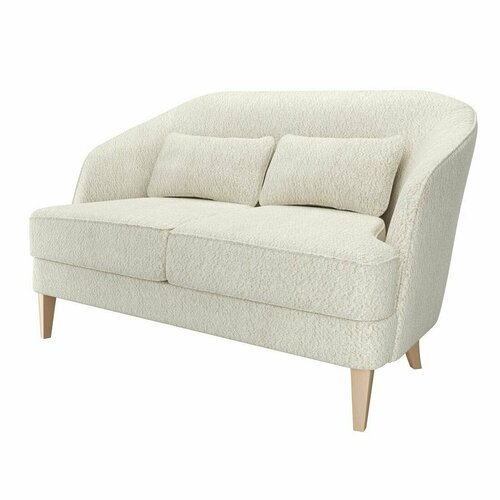 Диван RUTA прямой нераскладной двухместный для кухни прихожей в гостиную комнату детскую студию кабинет букле белый 1400х700х850 47750₽