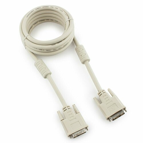 Кабель DVI-D single link Cablexpert, 3.0м, 19M/19M, экран, феррит. кольца, пакет кабель dvi d single link 3м dvi 10