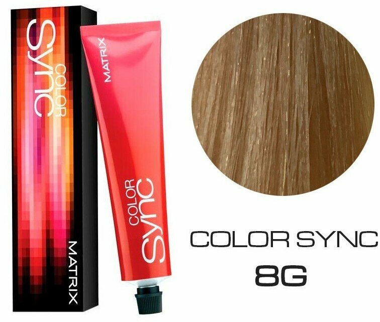 Краситель MATRIX Color Sync 8G светлый блондин золотистый, 90 мл