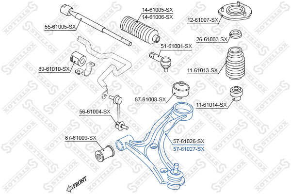 Рычаг л. Suzuki Liana 01> перед лев Stellox 57-61027-SX