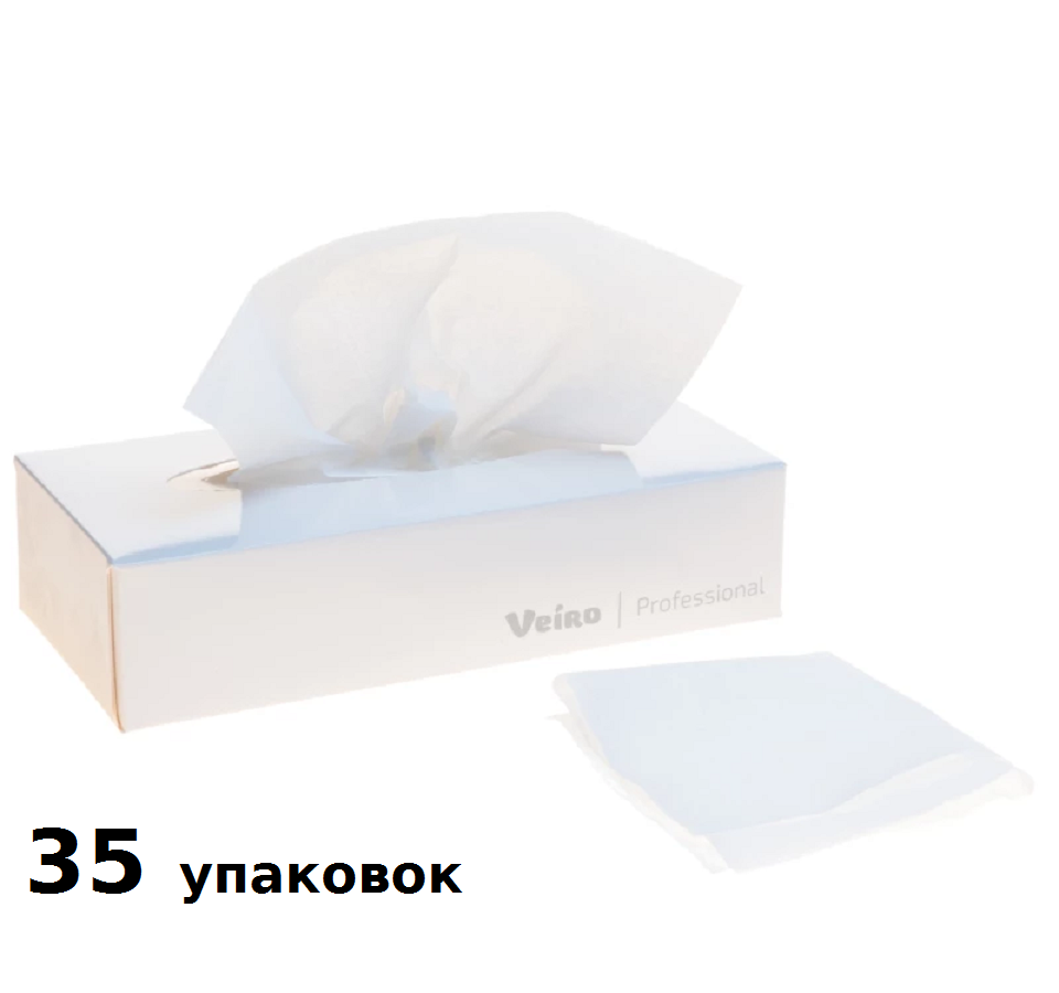 Салфетки бумажные косметические Veiro Professional Premium, 100 листов, 35 уп.