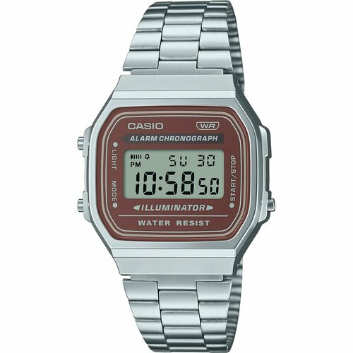 фото Наручные часы casio, серебряный, коричневый