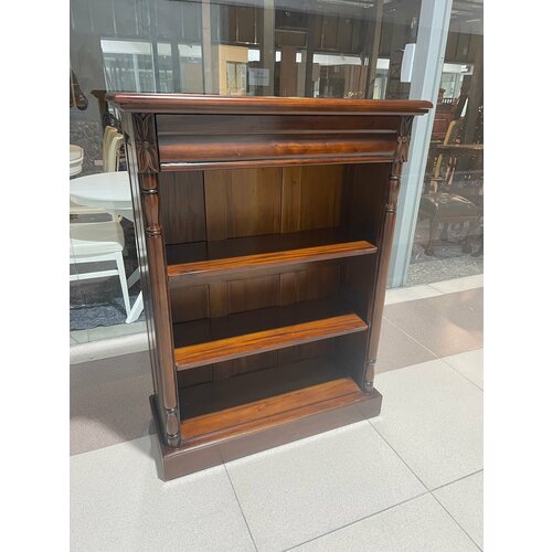 Шкаф книжный низкий из красного дерева