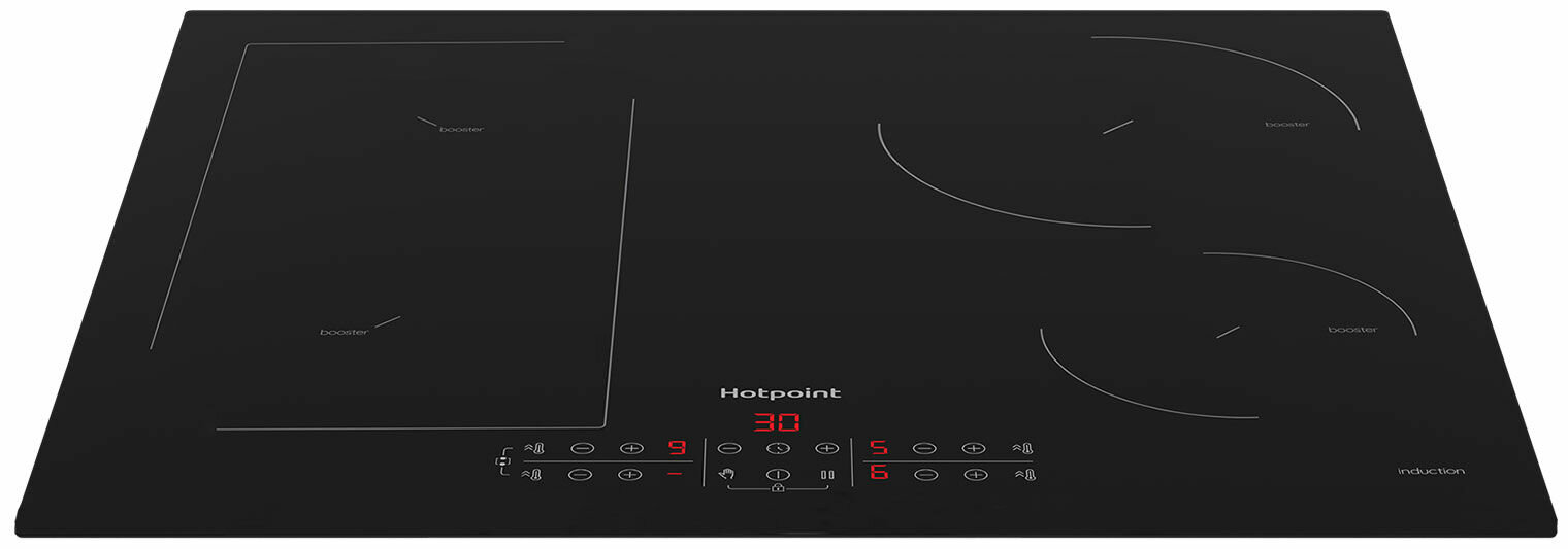Индукционная варочная панель Hotpoint HB 1560B NE 59 см 4 конфорки цвет черный - фото №7
