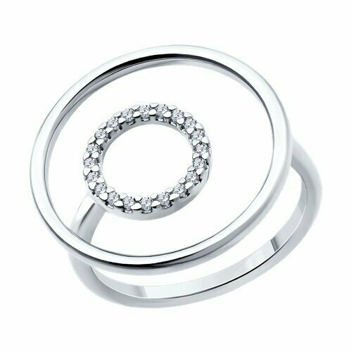 фото Кольцо diamant online, серебро, 925 проба, фианит, размер 17, бесцветный