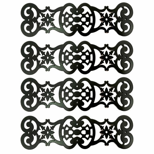 Накладка мебельная декоративная ноэз П04-150х41 черный матовый (клейкая основа) (комплект 4 штуки)