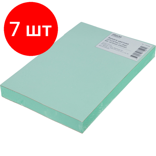 фото Комплект 7 упаковок, бумага цветная attache economy 207х297мм (+-2мм) 80г зелен 250л/уп