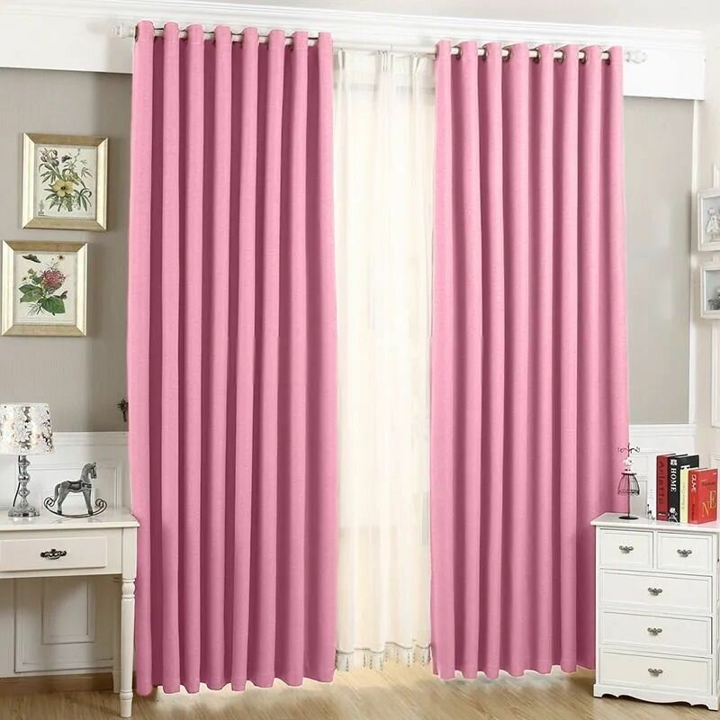 Шторы блэкаут на люверсах - 2шт. (шир. 150 см * выс. 230 розовые Цена за 2 шторы БК-Л-1
