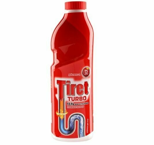Гель для устранения сложных засоров Tiret (Тирет) Turbo, красный, 500 мл х 1шт