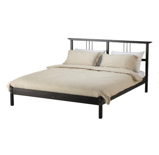 Кровать рикене, размер (ДхШ): 209х181 см, спальное место (ДхШ): 200х160 см, цвет: черно-коричневый