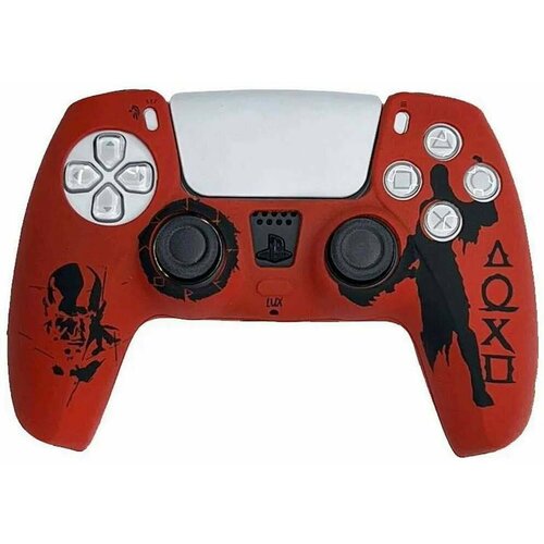 Силиконовый чехол для DualSense (PS5) God of War Ragnarok (Red) blue color skin sticker for ps5 console standard disc edition decal cover for playstation 5 controller ps5 skin sticker