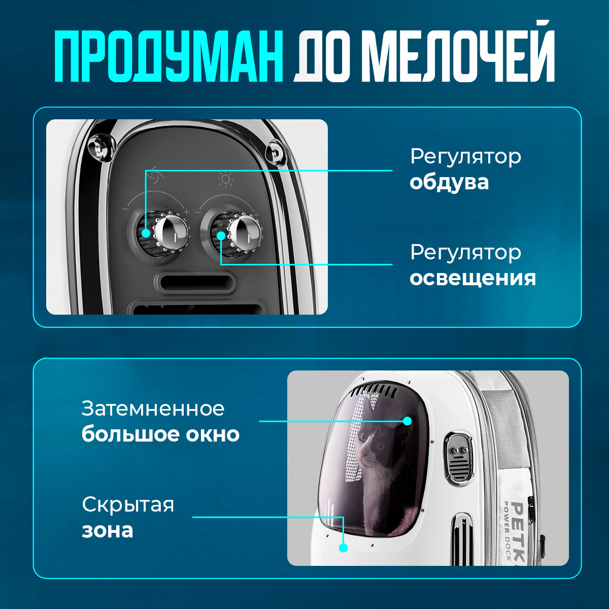 Рюкзак-переноска для кошек и собак Petkit Breezy v 2.0 (белый) — фото 1