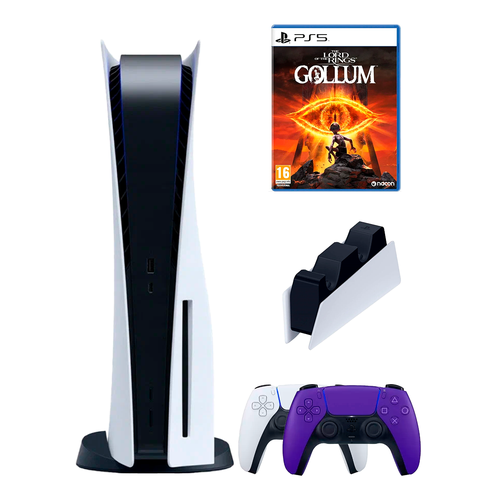 PS5 (ПС5) Игровая приставка Sony PlayStation 5 ( 3-я ревизия) + 2-й геймпад(фиолетовый) + зарядное + Gollum