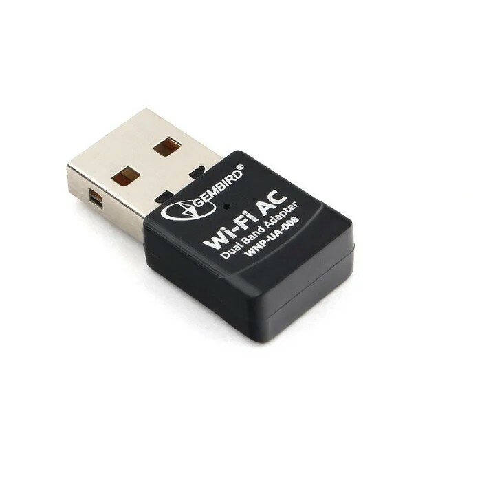 Gembird Сетевой двухдиапазонный Wi-Fi мини USB-адаптер 600 Мбит USB 802.11b g n ac а WNP-UA-008