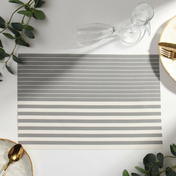 фото Салфетка на стол Доляна, цв. серый, 45*30см