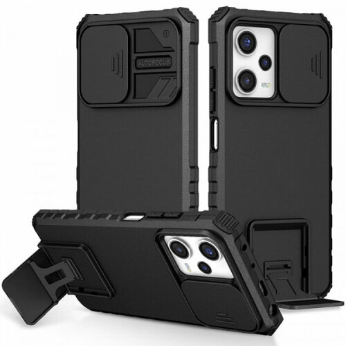 CamShield Holder Противоударный чехол-подставка для Xiaomi Redmi Note 12 Pro 5G / Poco X5 Pro с защитой камеры megatron противоударный чехол подставка для xiaomi redmi note 12 pro plus 5g с защитой камеры