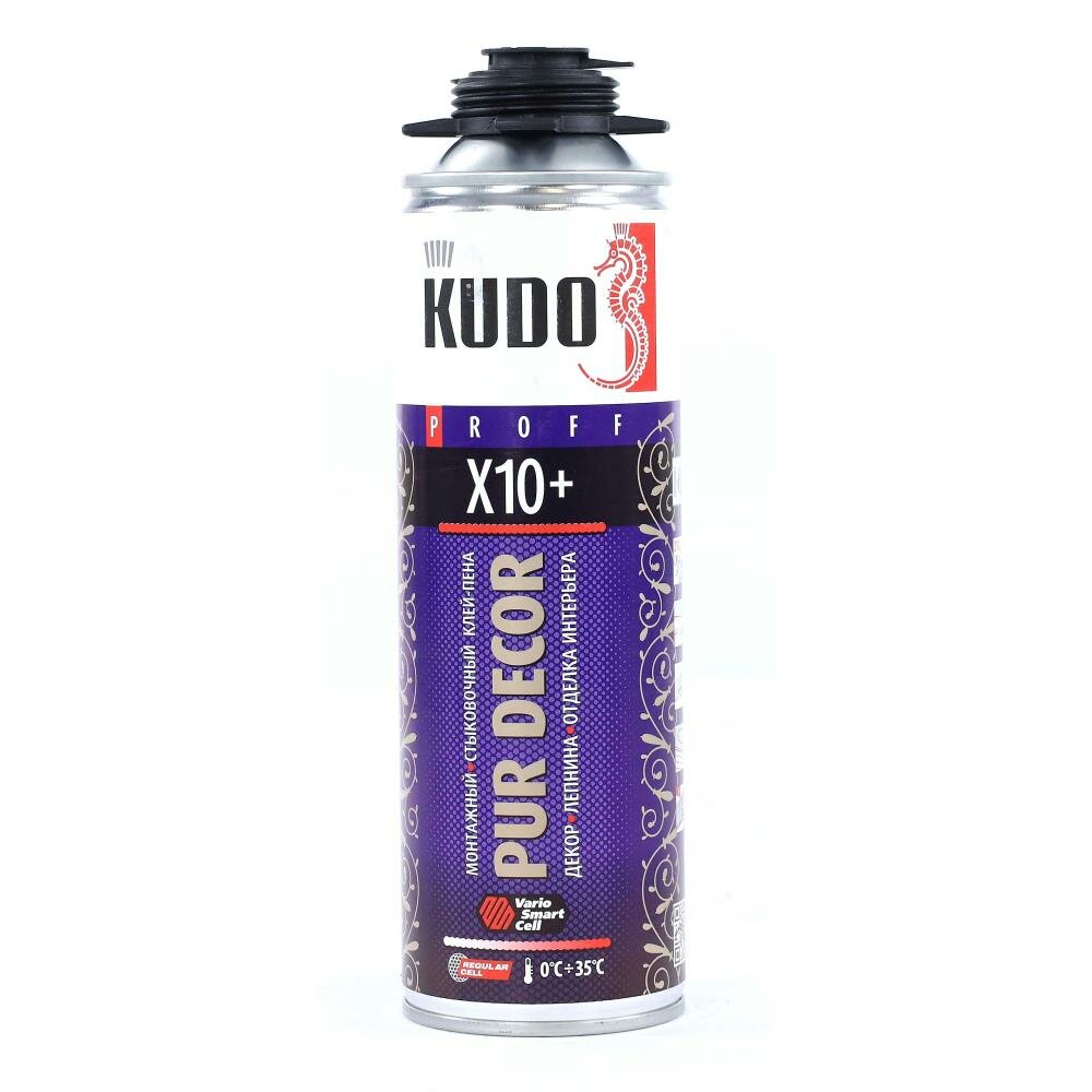 Клей-пена монтажный и стыковочный профессиональный PUR DECOR X10+, 650 мл