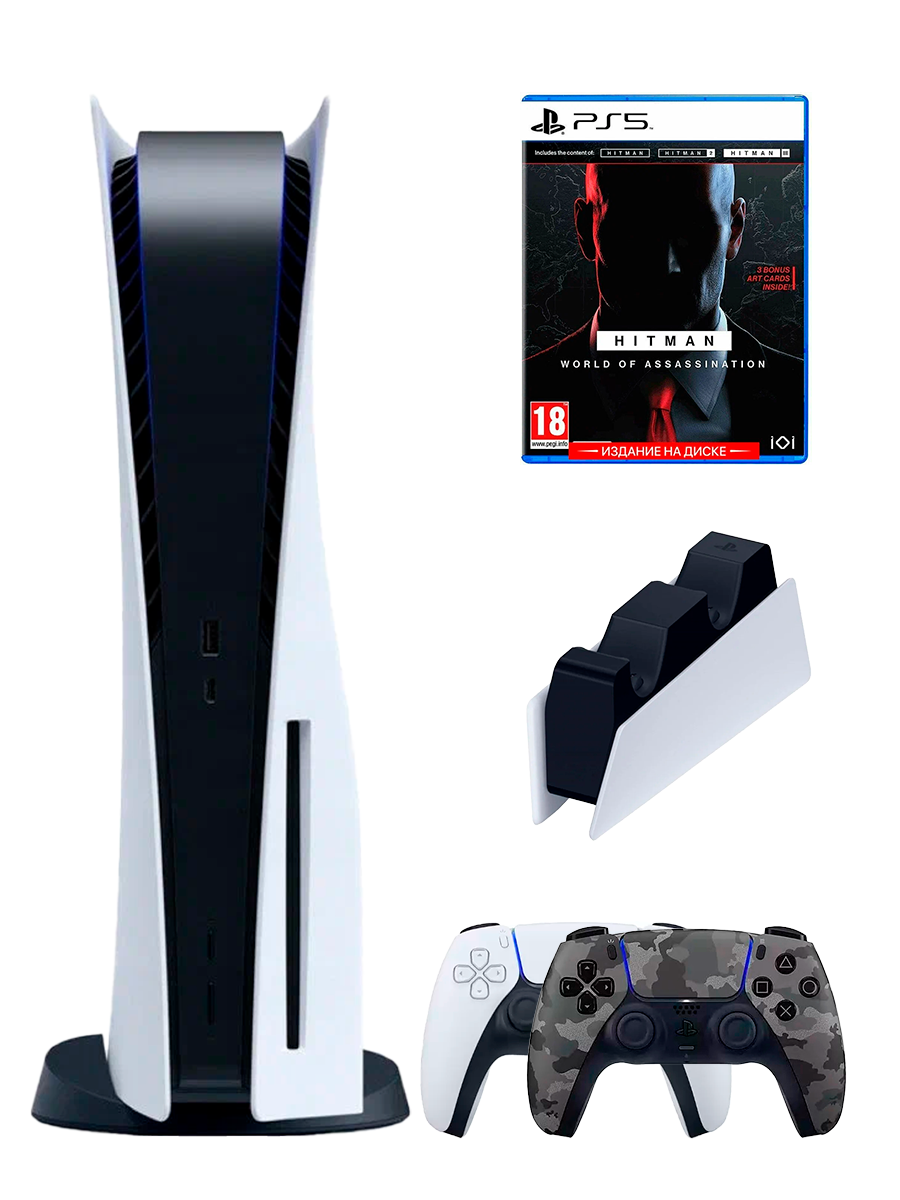 PS5 (ПС5) Игровая приставка Sony PlayStation 5 ( 3-я ревизия) + 2-й геймпад(камуфляж) + зарядное + Hitman