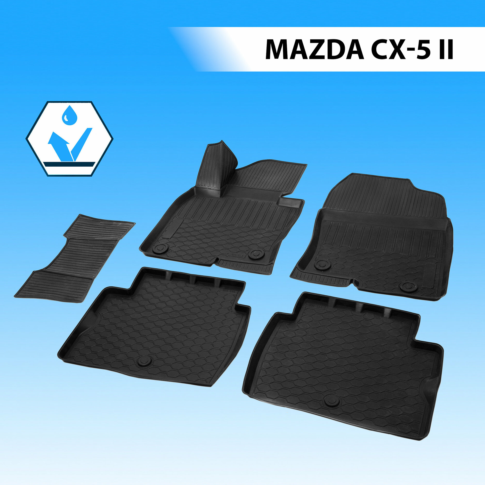 Комплект ковриков в салон RIVAL 13803004 для Mazda CX-5 с 2017 г. 5 шт.