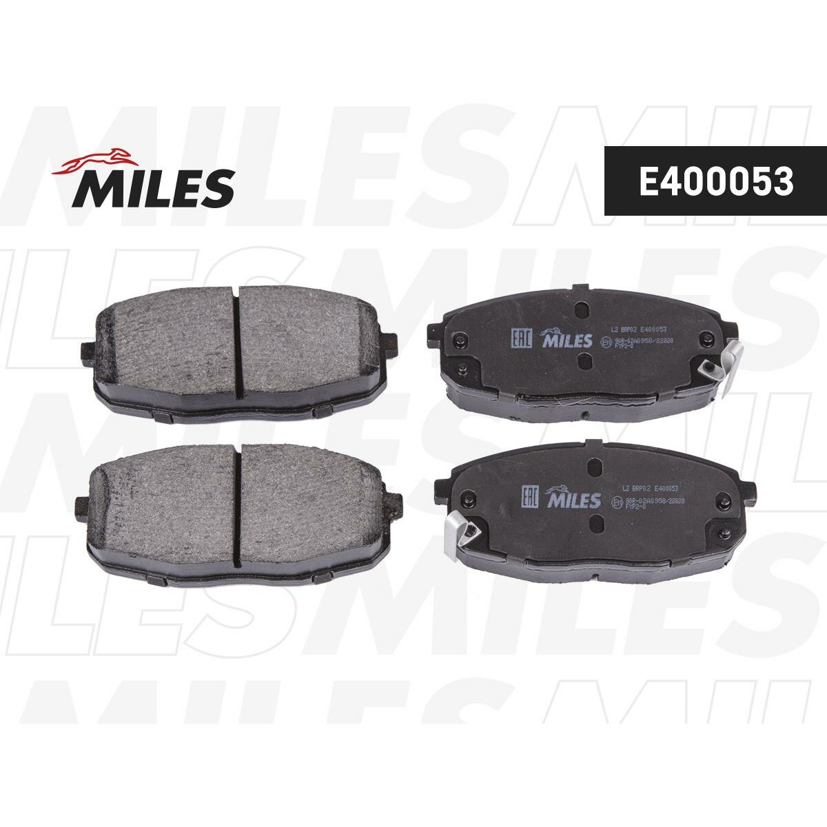 Колодки тормозные HYUNDAI i30 07-/KIA СEED 07-/CARENS 02- передние MILES E400053
