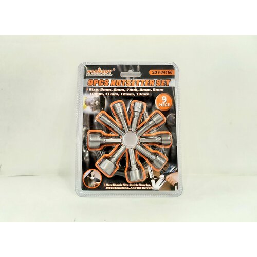 Набор бит вставок с торцевыми головками (5 6 7 8 9 10 11 12 13мм), 9шт - арт. 6526